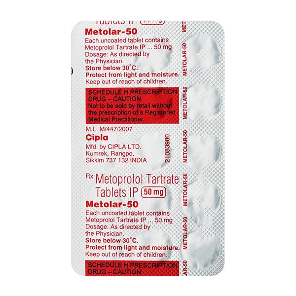 Metolar 50mg Tablet 15'S