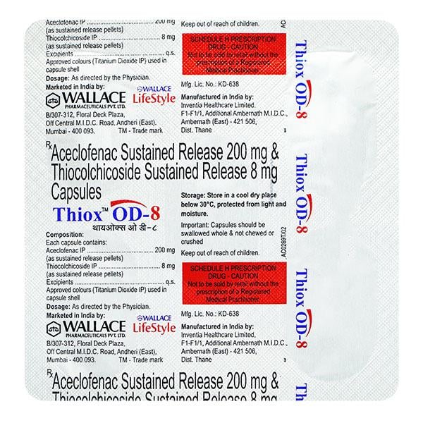 Thiox OD 8mg Capsule 5'S