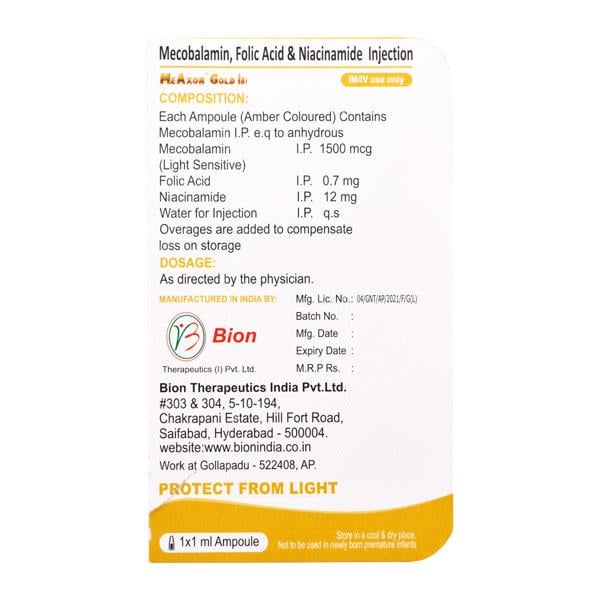 MEAXON GOLD Injection 1ml - Global Surgicals