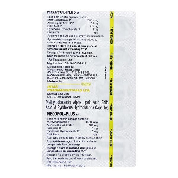 Mecofol Plus NF Capsule 10'S - Global Surgicals
