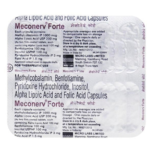 Meconerv Forte Capsule 10'S - Global Surgicals