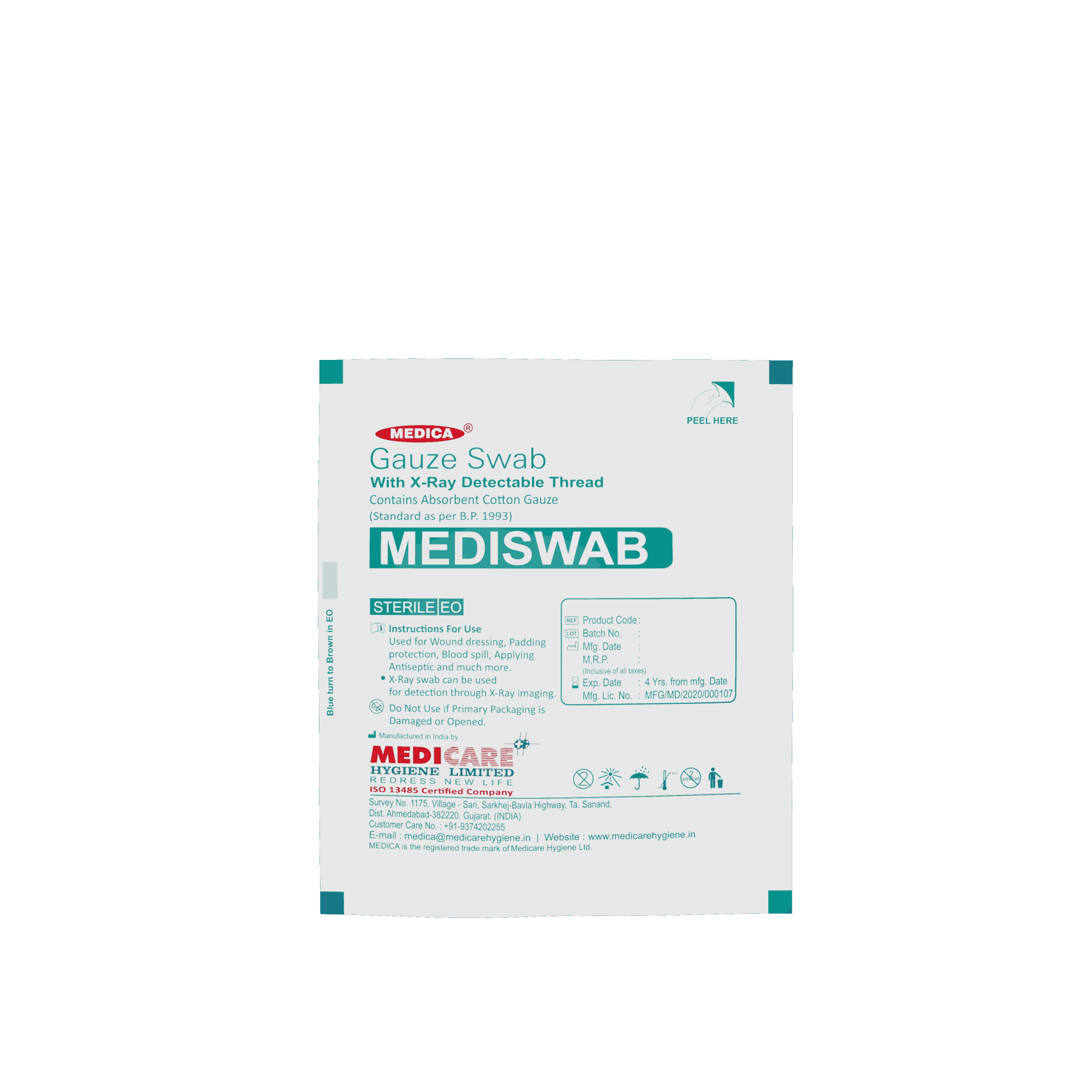 Medica Mediswab EO Sterilized Gauze Swab - Global Surgicals