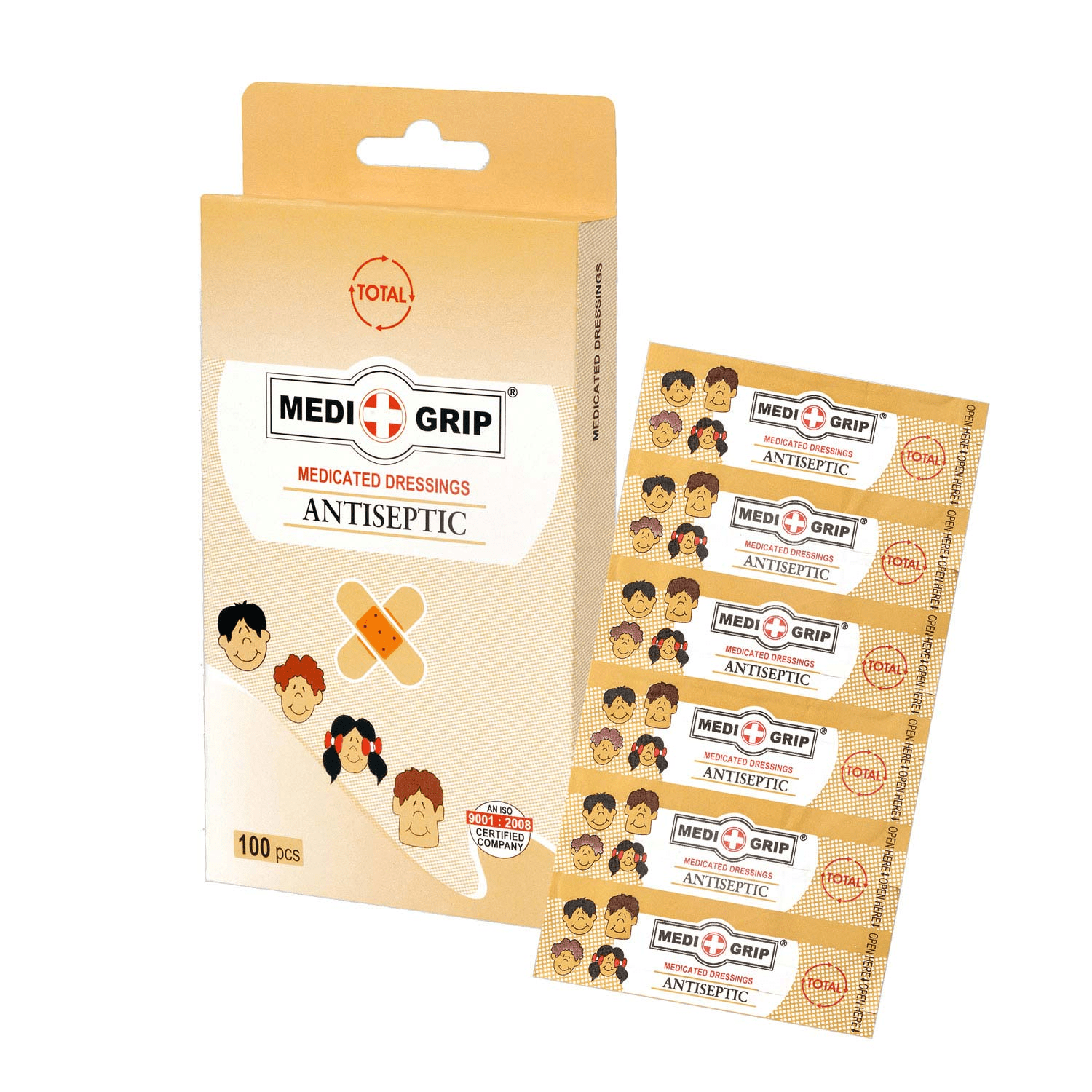 Medigrip Adhesive Antiseptic Bandage Total - Global Surgicals