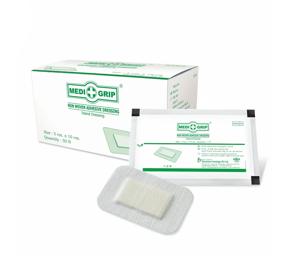 Medigrip Non - Woven Island Adhesive Dressing With Pad - Global Surgicals