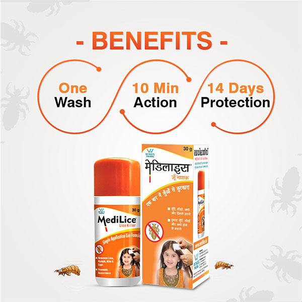 MEDILICE ANTI LICE HAIR Wash 30gm - Global Surgicals