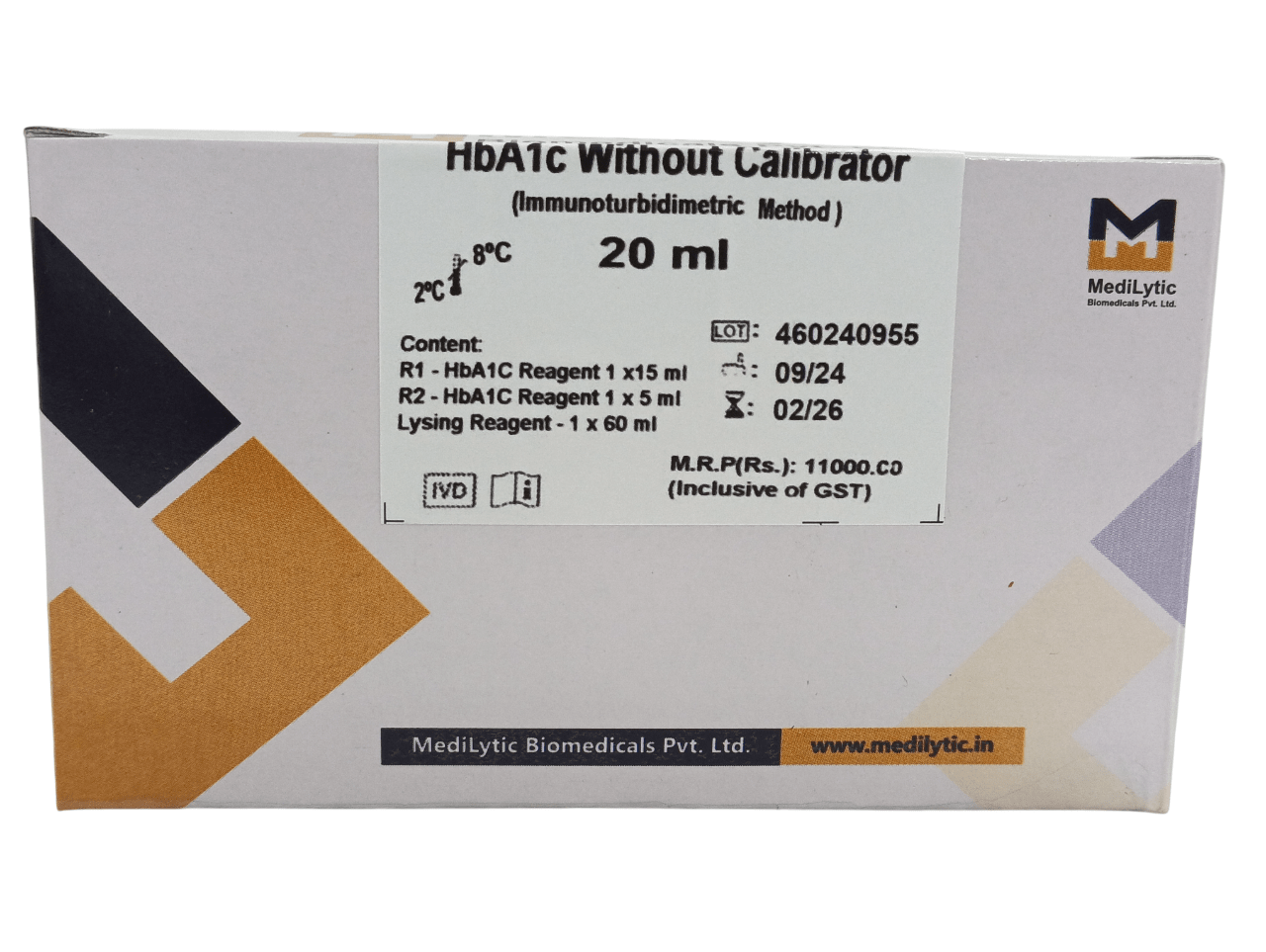 Medilytic Biomedicals HbA1C with calibrator - Global Surgicals