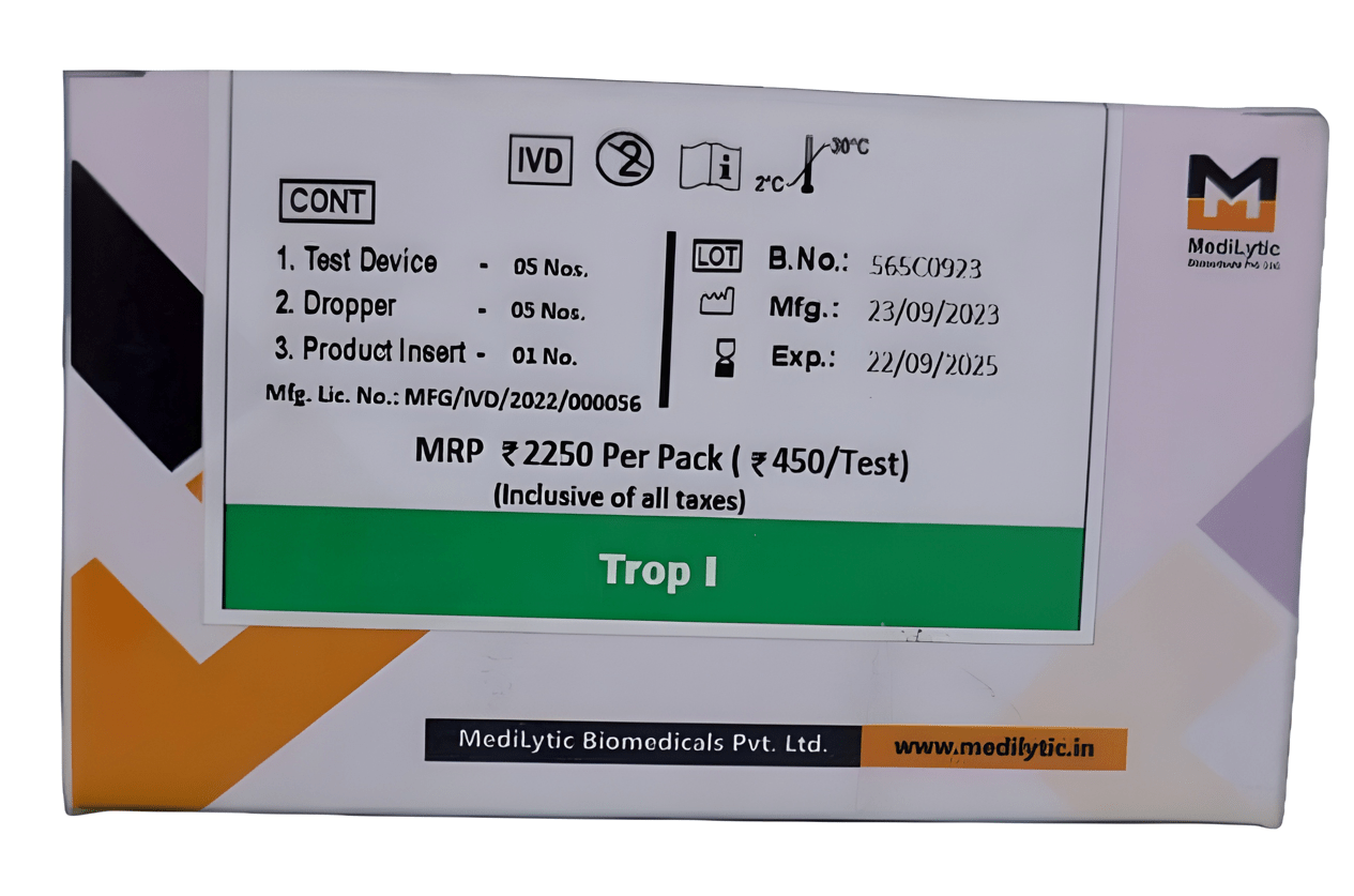 Medilytic Biomedicals Troponin I Rapid Card - Global Surgicals