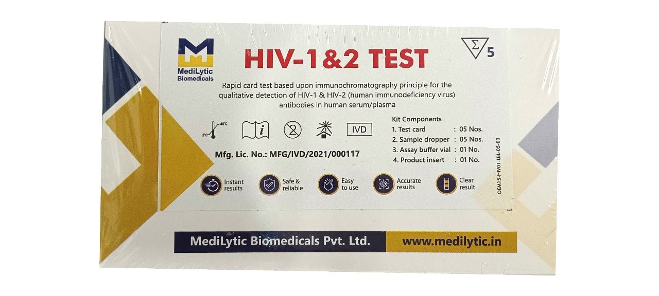 Medilytic HIV 1&2 Antibodies Rapid Card - Global Surgicals