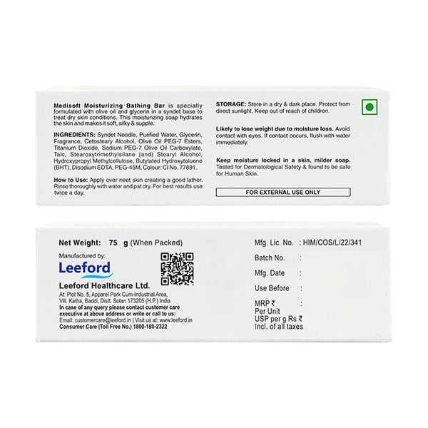 MEDISOFT MOISTURISING Bar 75g - Global Surgicals