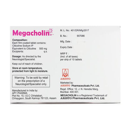 MEGACHOLIN RF 500mg Tablet 10's - Global Surgicals