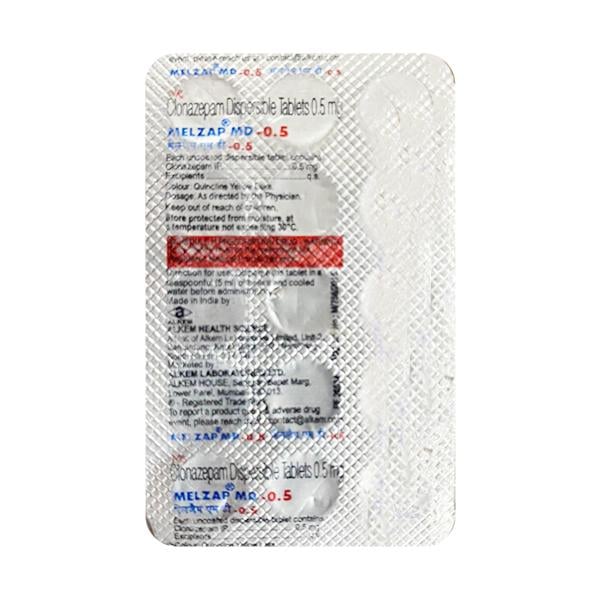 Melzap MD 0.5mg Tablet 10'S - Global Surgicals