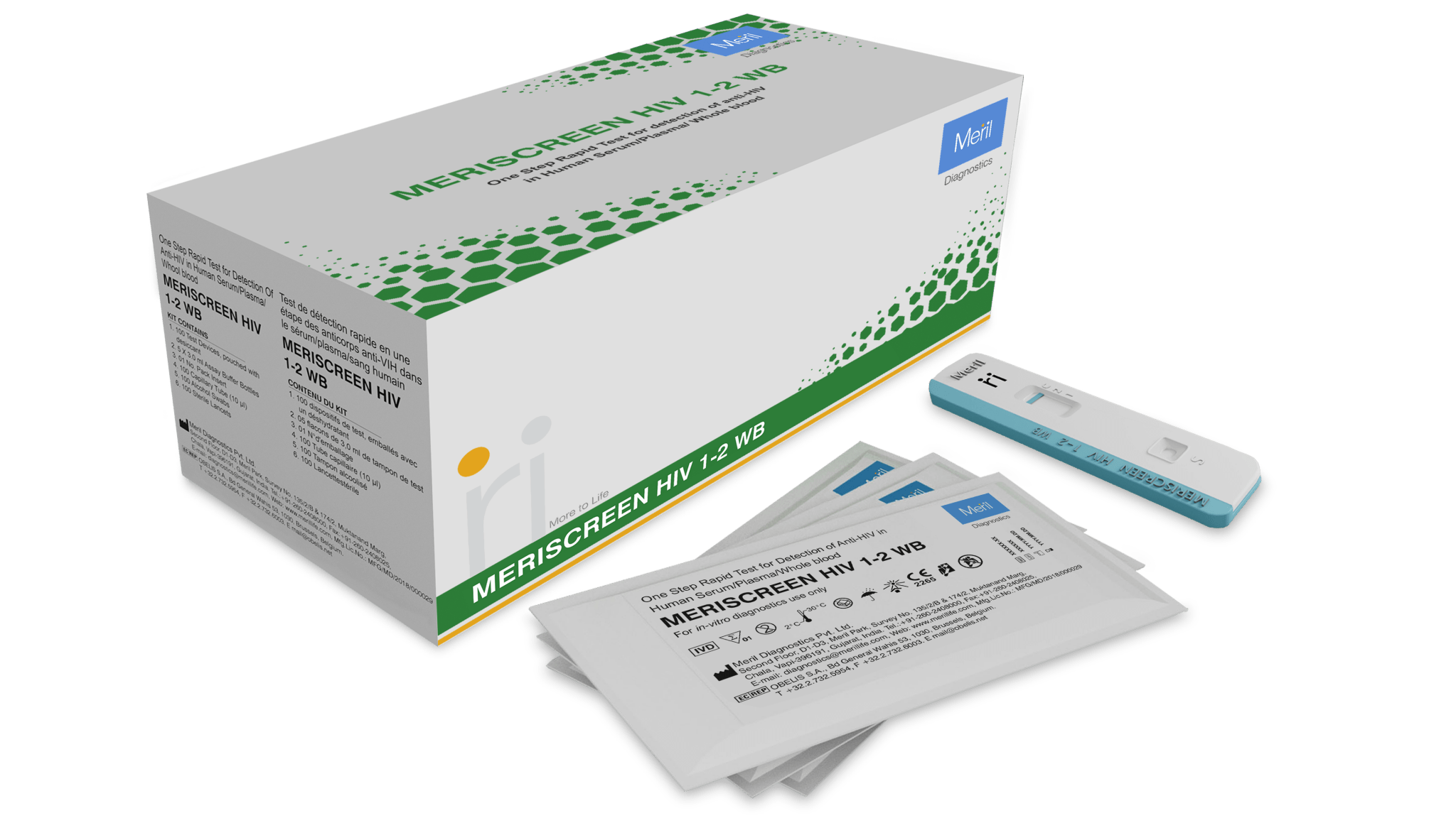 Meril Meriscreen Hiv 1 - 2 Wb Test Kit - Global Surgicals