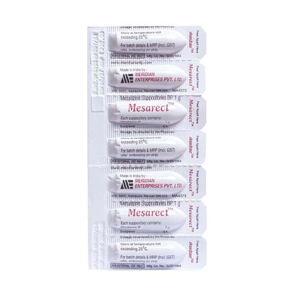 MESARECT 1g Suppositories 2x7's - Global Surgicals