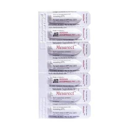 MESARECT 1g Suppositories 2x7's - Global Surgicals