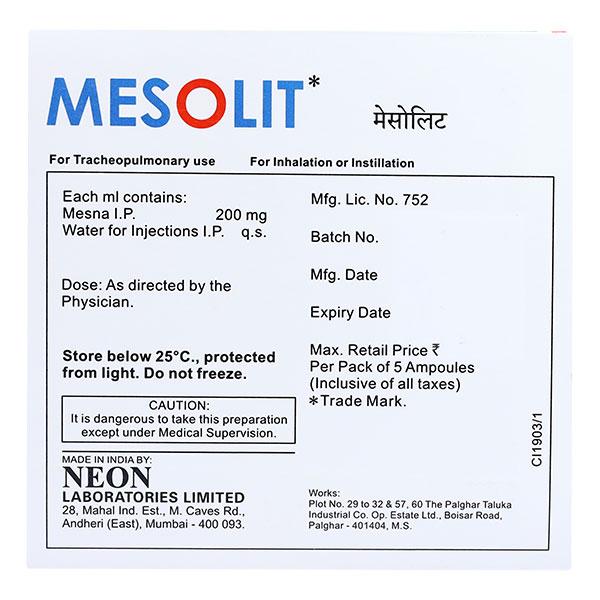 Mesolit 600mg Injection 3ml - Global Surgicals