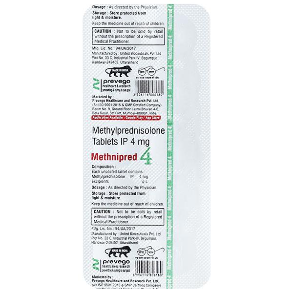 METHNIPRED 4 Tablet 10's - Global Surgicals