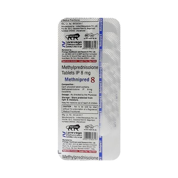 METHNIPRED 8 Tablet 10's - Global Surgicals