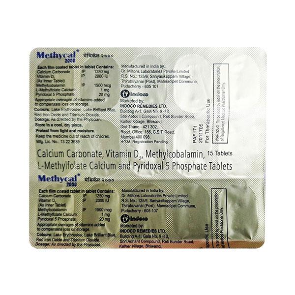 METHYCAL 2000 Tablet 15's - Global Surgicals