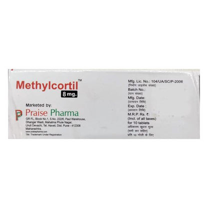 METHYLCORTIL 8mg Tablet 10's - Global Surgicals