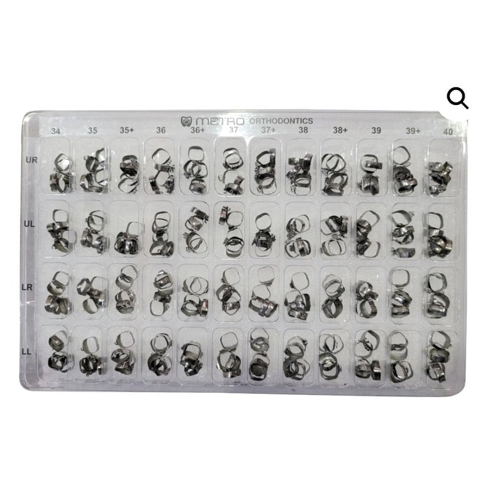 Metro Orthodontics Box of 240 U2/L1 Orthodontic Bands - Global Surgicals