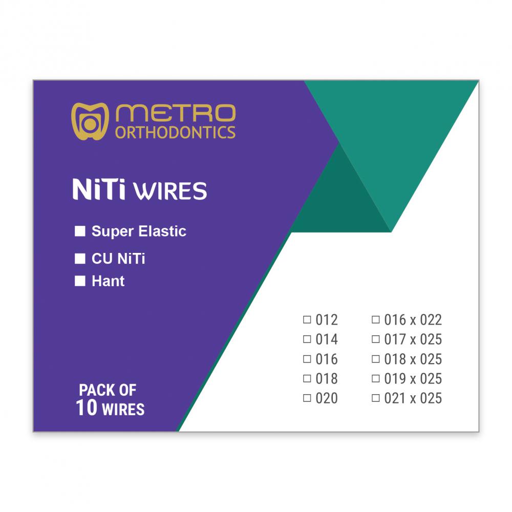 Metro Orthodontics Heat - Activated (HANT) Round NiTi Archwires - Global Surgicals