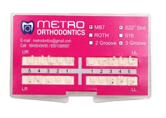 Metro Orthodontics Pink Series Pack of 20 Ceramic Conventional Brackets - Global Surgicals