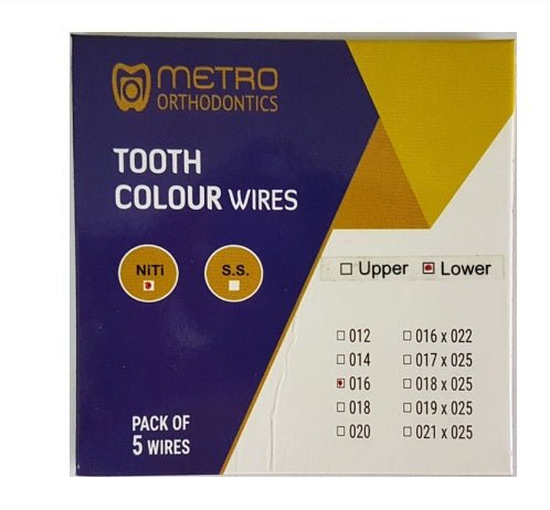 Metro Orthodontics Round Tooth Coloured Super Elastic Stainless Steel Archwires - Global Surgicals