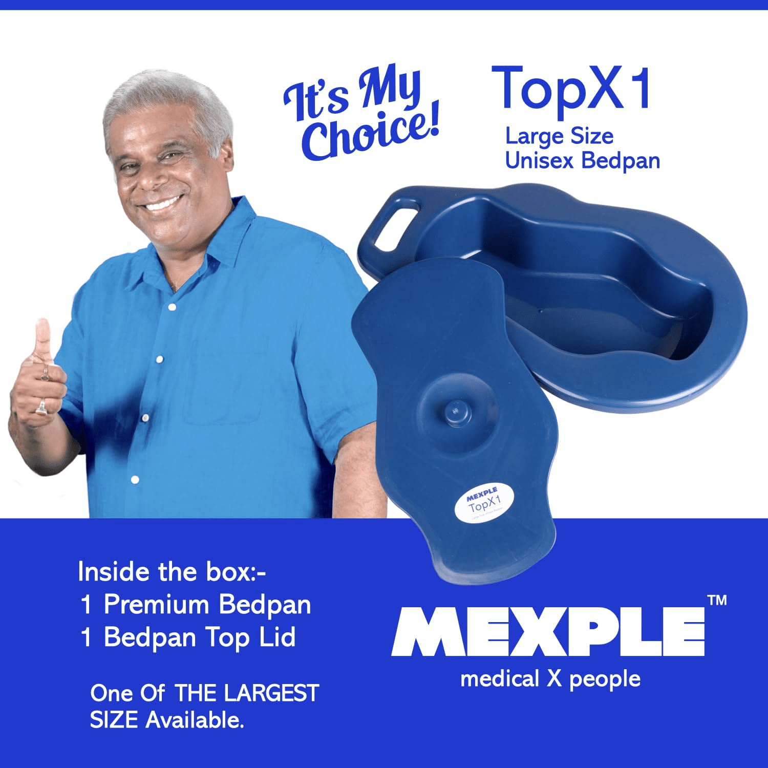 Mexple Bedpan with Lid - Unisex - Global Surgicals