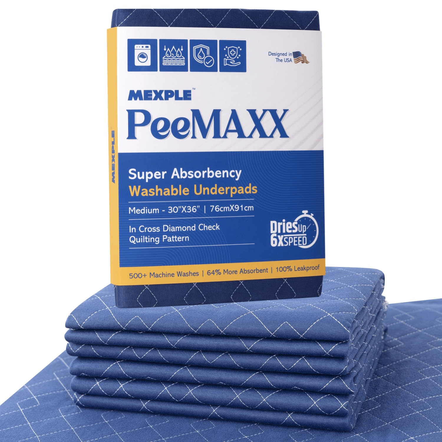 Mexple PeeMAXX Cotton Adult Reusable Classic Bed Washable Underpad - Global Surgicals