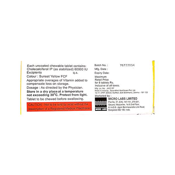 MICRO D3 Chewable Tablet 8's - Global Surgicals