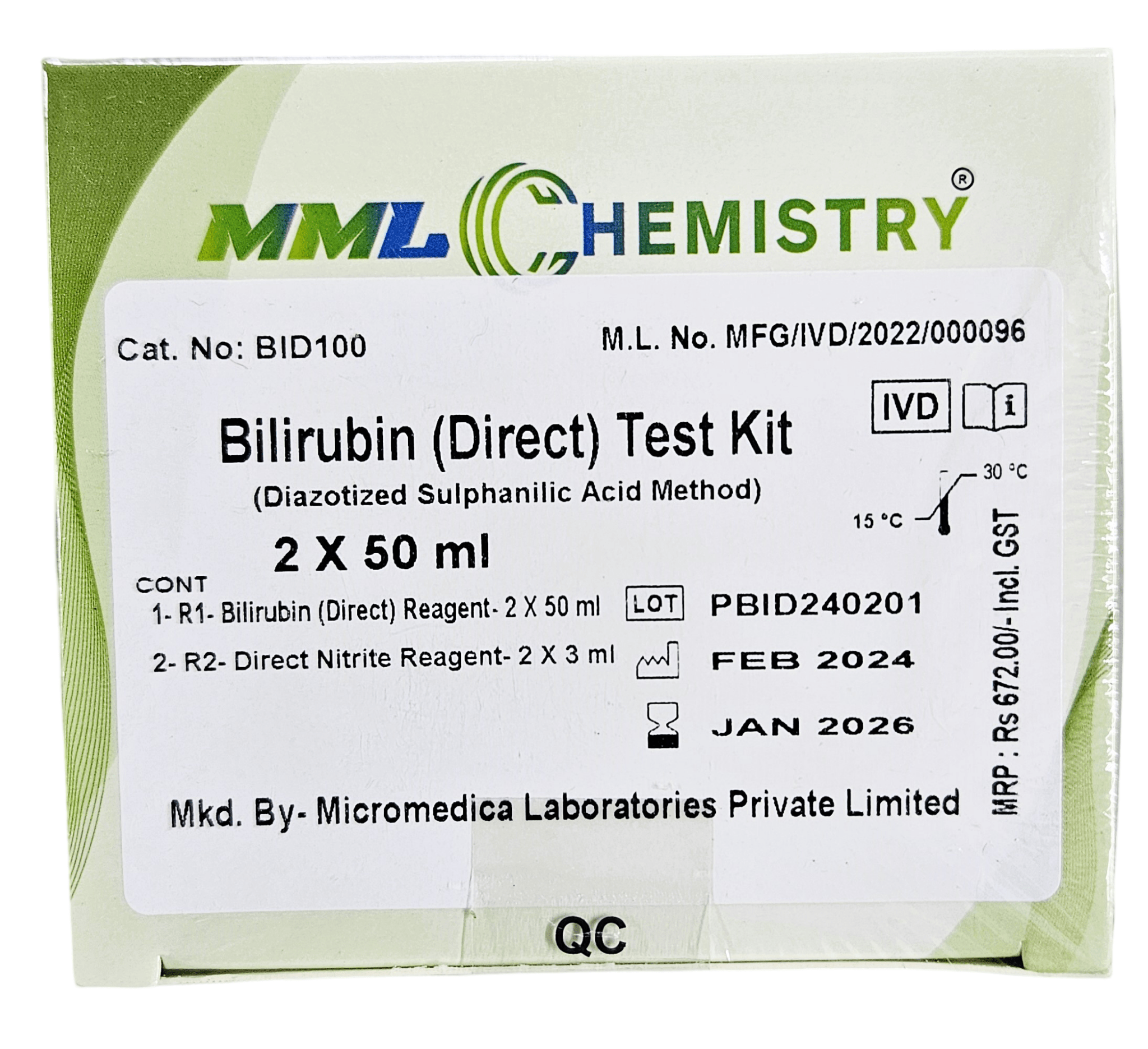 Micro Medica Bilirubin Direct Liquid - Global Surgicals