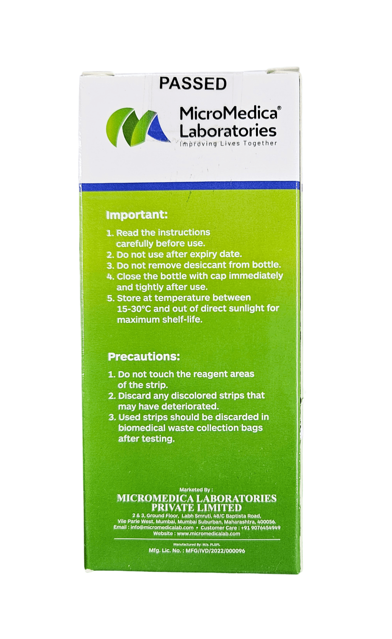 Micro Medica Urine Strip 10 P Rapid Test Kit - Global Surgicals