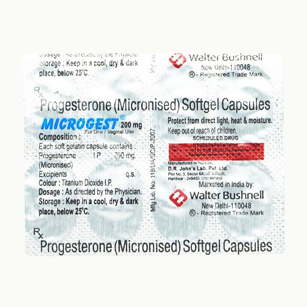 Microgest 200mg Capsule 10'S - Global Surgicals
