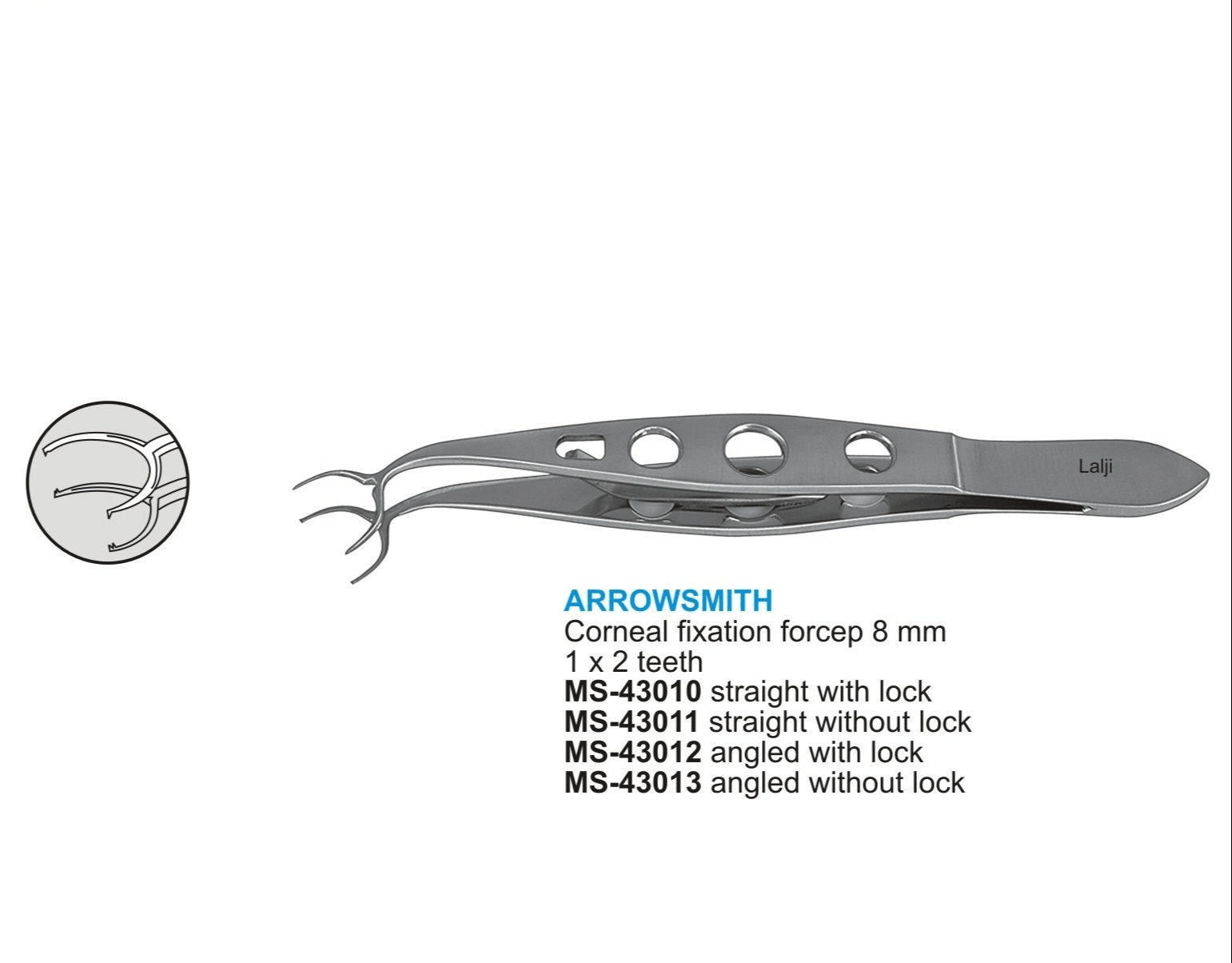 Microtrack Arrowsmith Corneal Fixation Forceps - Global Surgicals