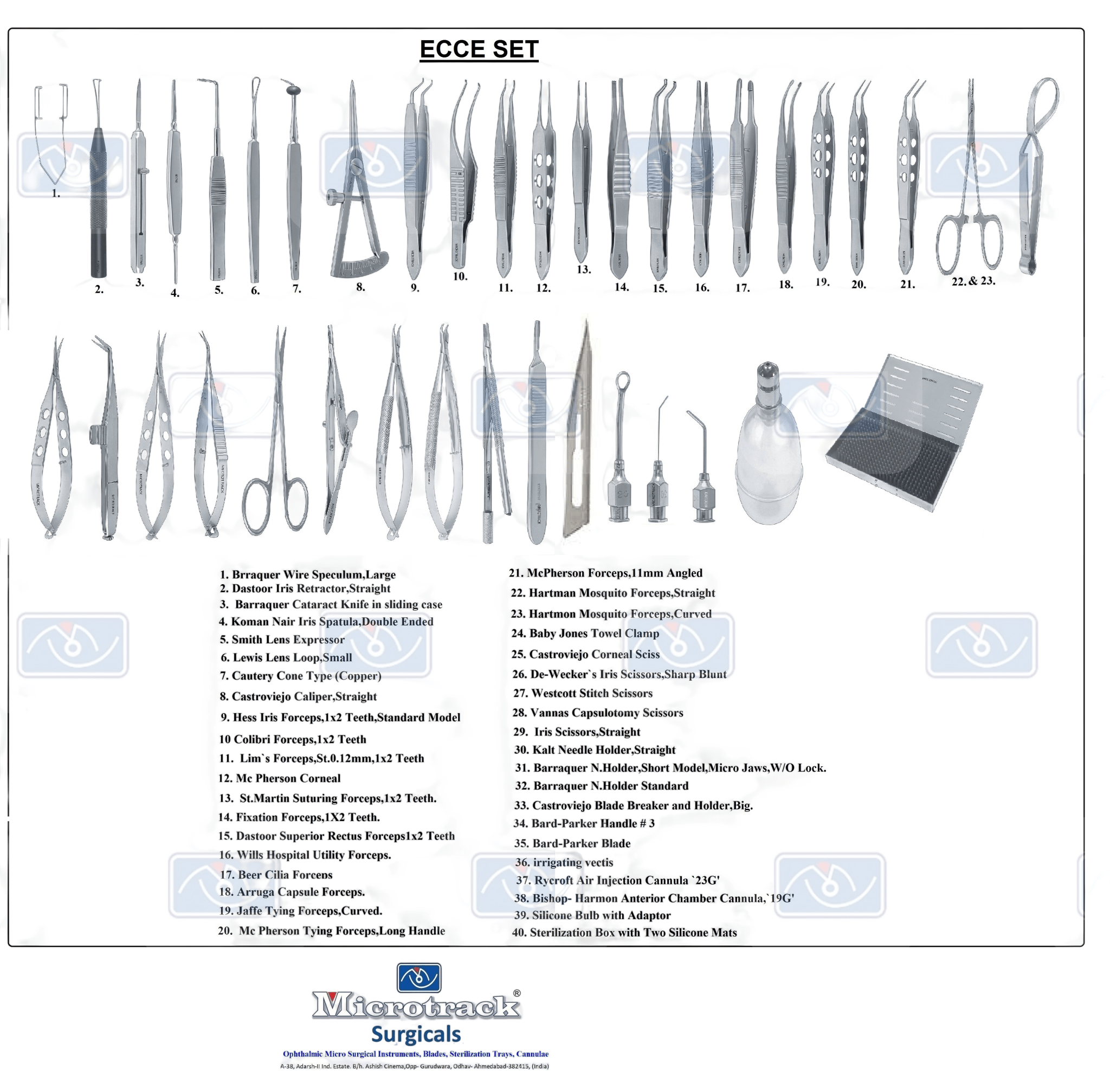 Microtrack Ecce Surgical Instruments Set - Global Surgicals