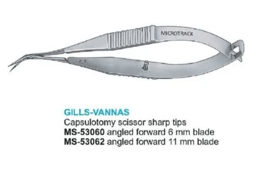 Microtrack Gill - Vannas Capsulotomy Scissors - Global Surgicals
