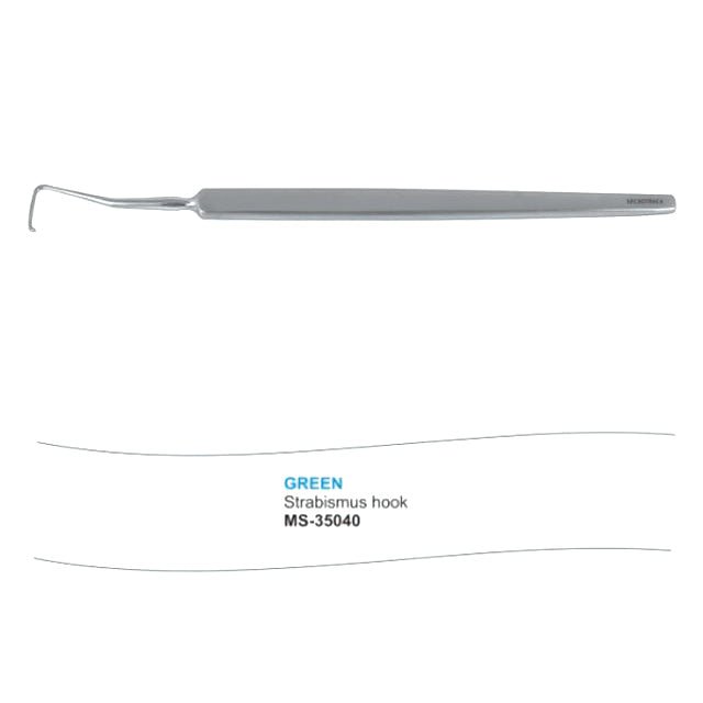 Microtrack Green Strabismus Hook - Global Surgicals