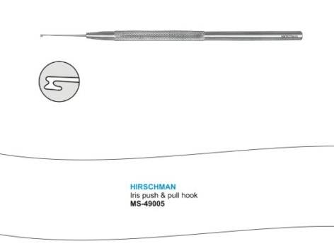Microtrack Hirschman Iris Push - Pull Hook - Global Surgicals