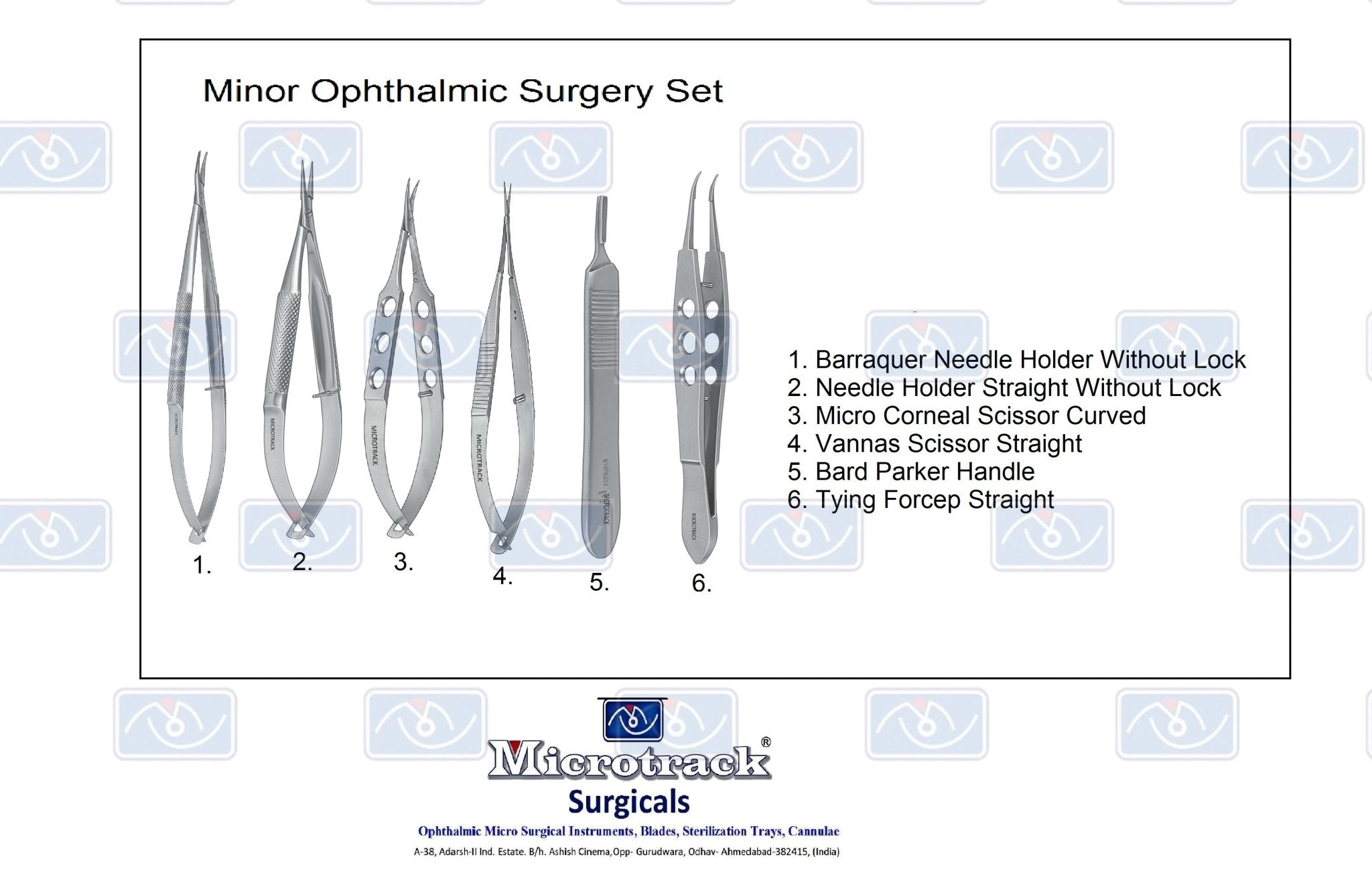 Microtrack Minor Ophthalmic Surgery Set - Global Surgicals