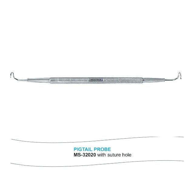Microtrack Pigtail Probe With Suture Hole - Global Surgicals