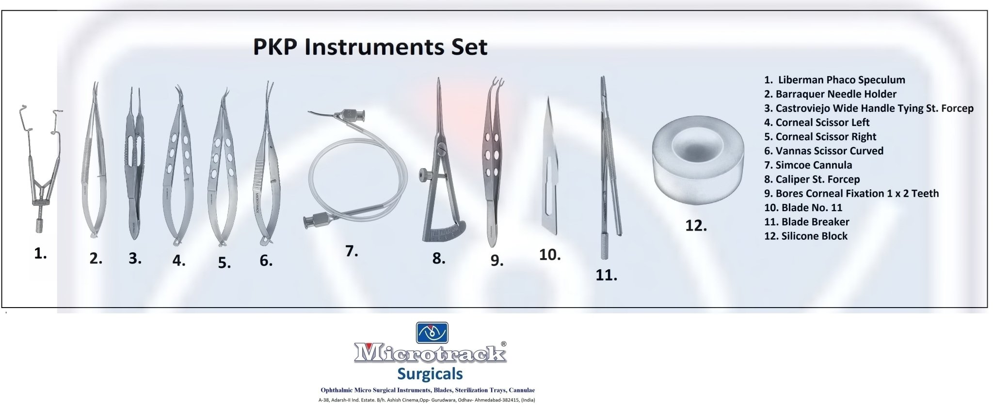 Microtrack Pkp Surgical Instruments Set - Global Surgicals