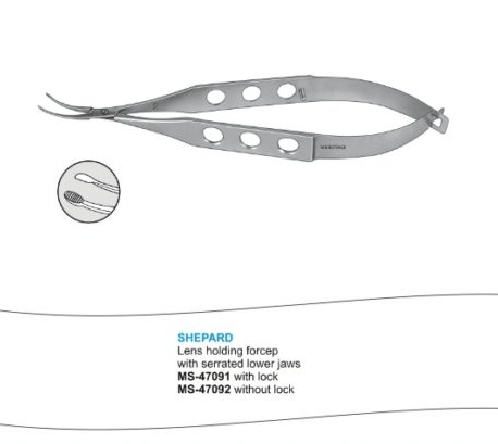 Microtrack Shepard Lens Holding Forceps - Global Surgicals