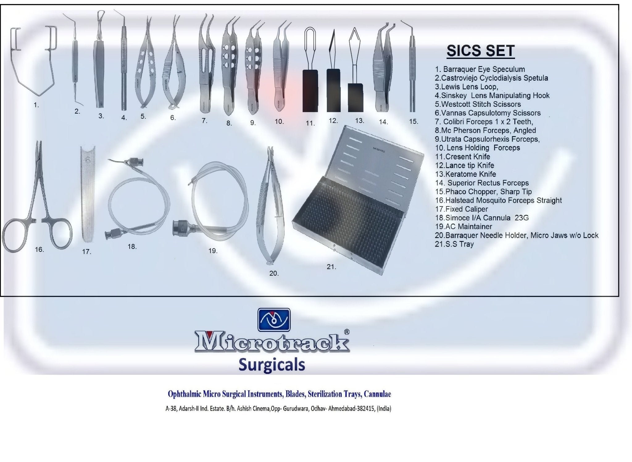 Microtrack Sics Instruments Set - Global Surgicals