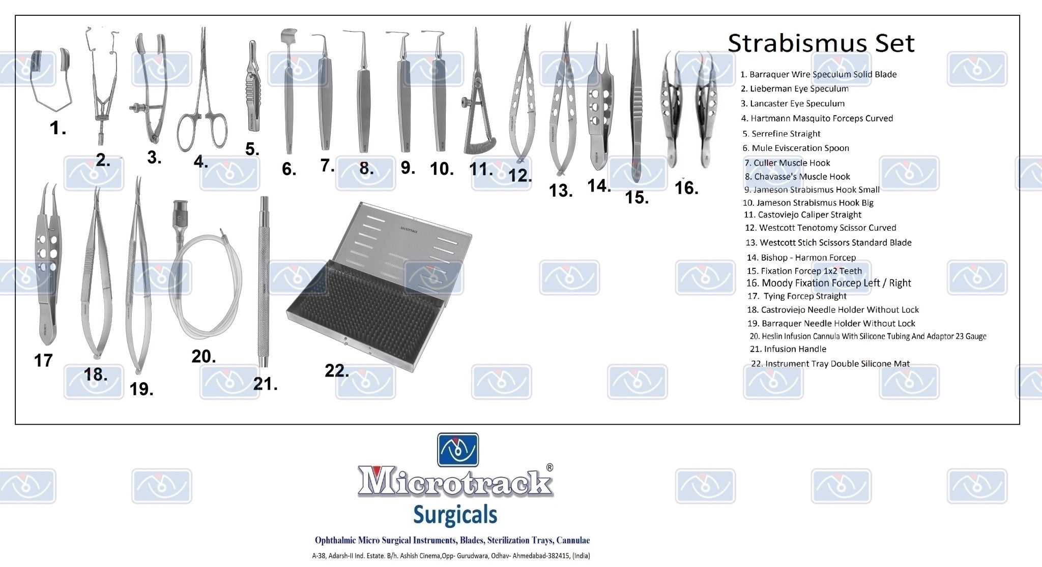 Microtrack Strabismus Surgery Set - Global Surgicals