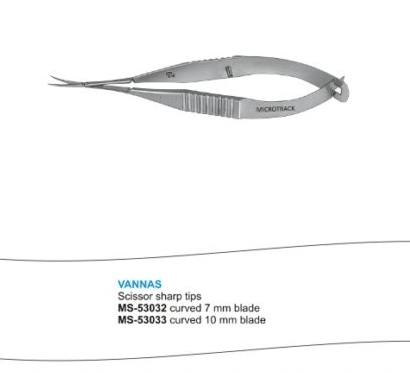 Microtrack Vannas Scissors Sharp Tip - Global Surgicals