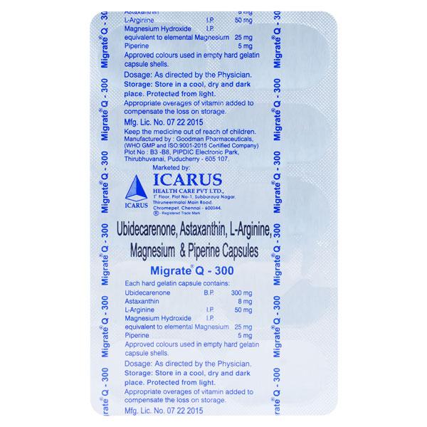 MIGRATE Q 300 Capsule 10's - Global Surgicals