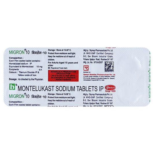 MIGRON 10 Tablet 10's - Global Surgicals