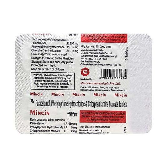 MINCIN Tablet 10's - Global Surgicals