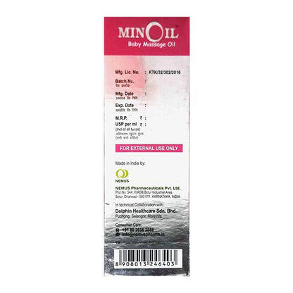 MINOIL (MEADOWFOAM OIL+AVOCADO OIL) BABY MASSAGE Oil 100ml - Global Surgicals