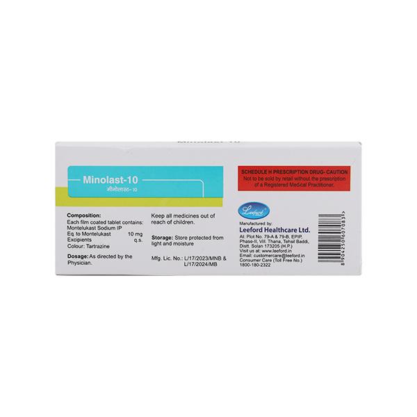 MINOLAST 10mg Tablet 10's - Global Surgicals